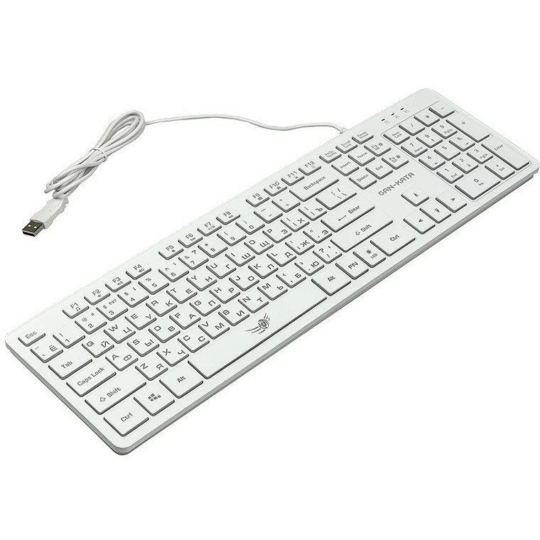 Проводной игровой набор Dialog KMGK-1707U WHITE Gan-Kata - клавиатура + опт. мышь с RGB подсветкой