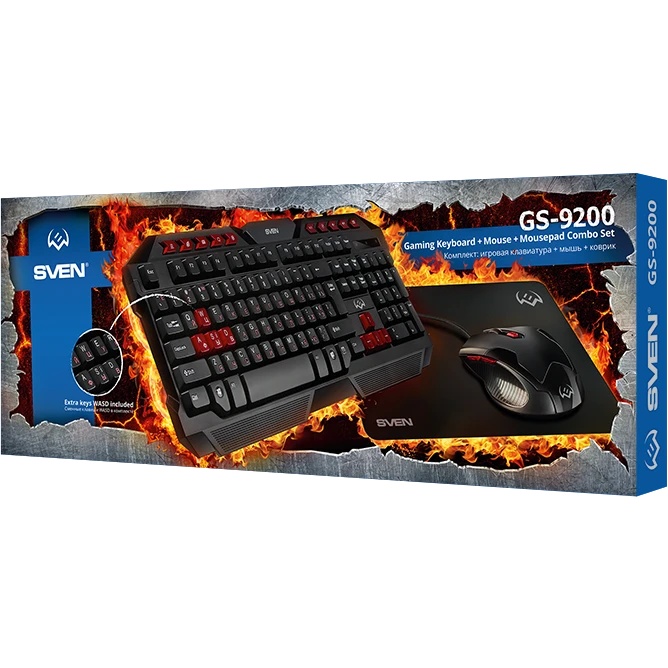 Набор SVEN GS-9200 игровые клавиатура, мышь и коврик