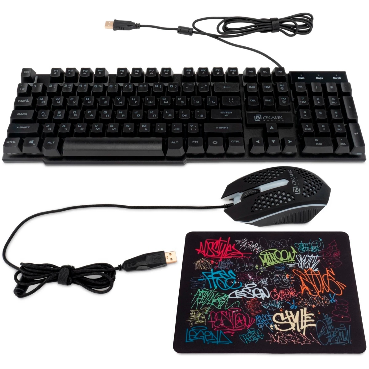Клавиатура + мышь Оклик GMNG 400GMK клав:черный мышь:черный USB