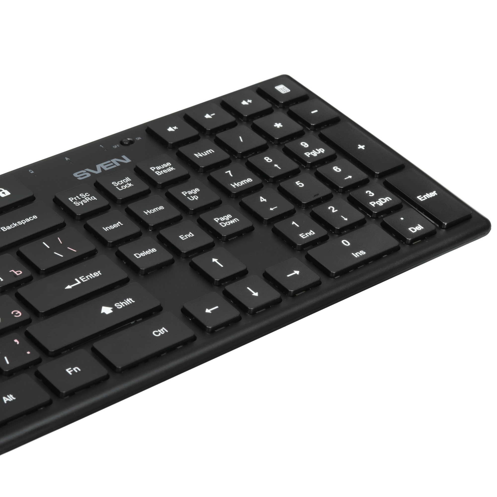 Беспроводной набор Sven ножничная клавиатура + мышь KB-C2550W чёрный (109 кл.,12Fn, 1000DPI, 2+1 кл.