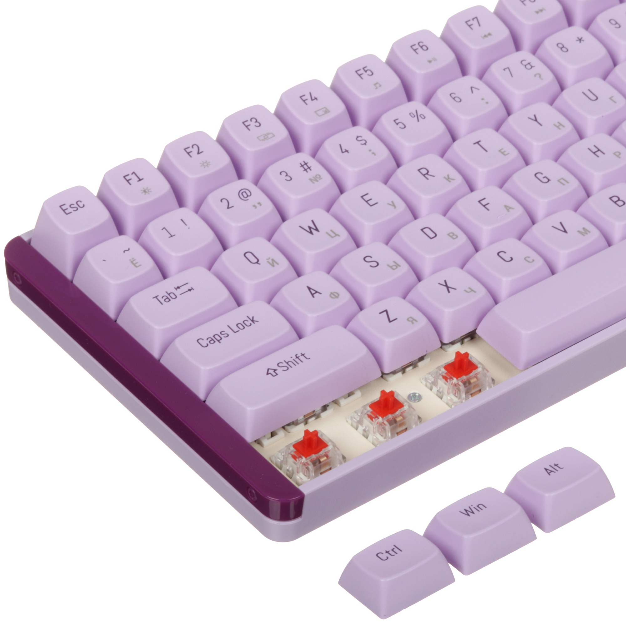 Комплект клавиатура+мышь Оклик S315W беспроводной USB 1600 DPI сиреневый (1978643)
