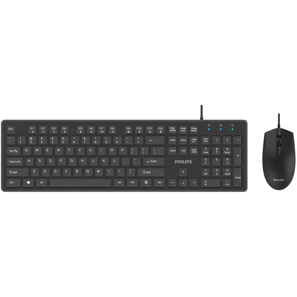 Проводной комплект Philips SPT6264, USB 2.0 104 клав/3 кнопки, 800-2400dpi, русская заводская раскла