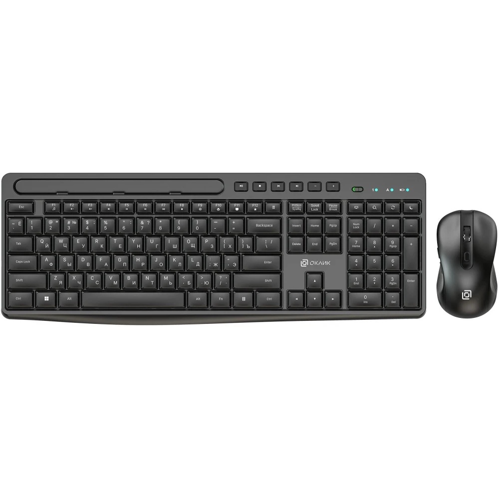Клавиатура + мышь Оклик S275W клав:черный мышь:черный USB беспроводная slim Multimedia (1993113)