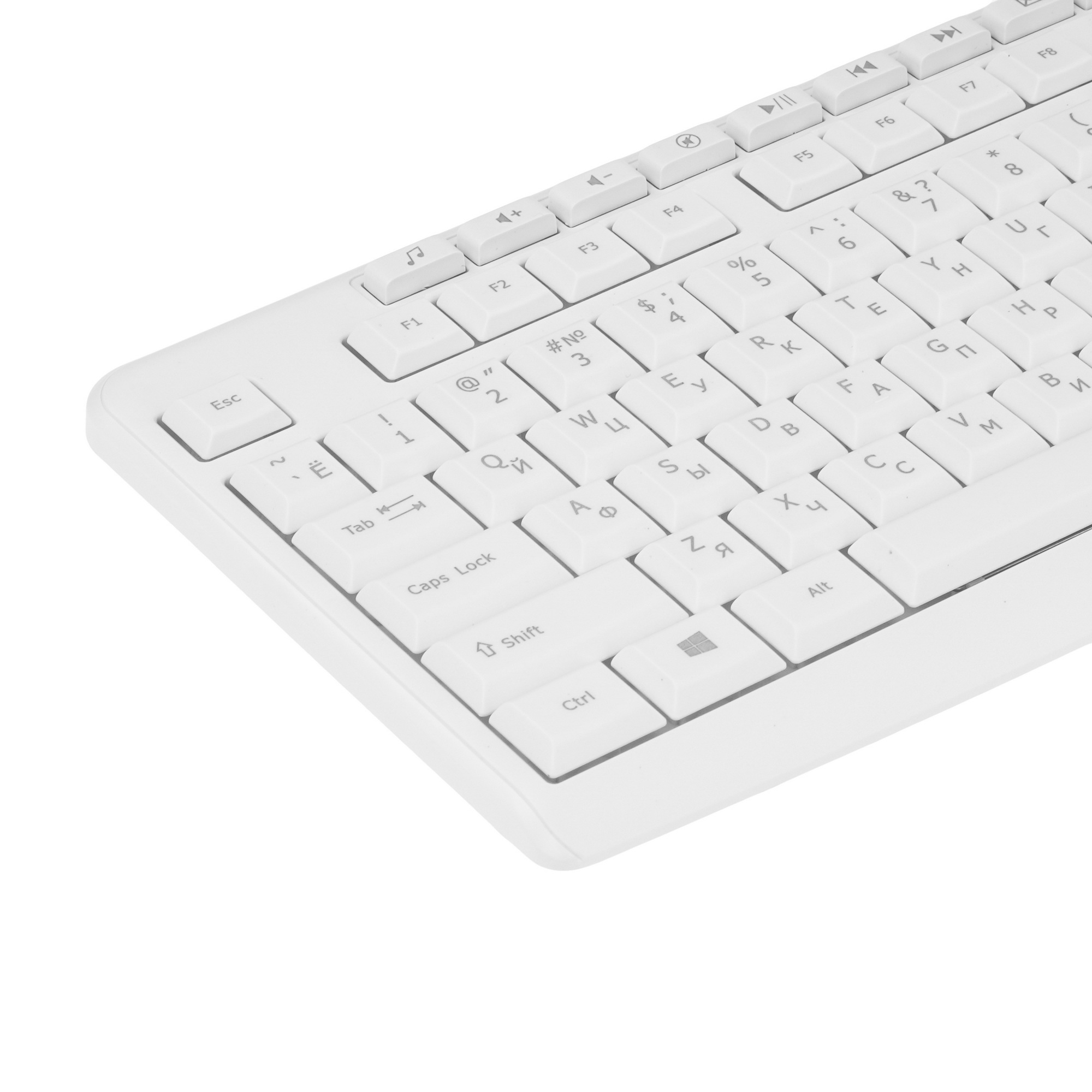 Клавиатура + мышь Оклик S650 клав:белый мышь:белый USB Multimedia (1875257)