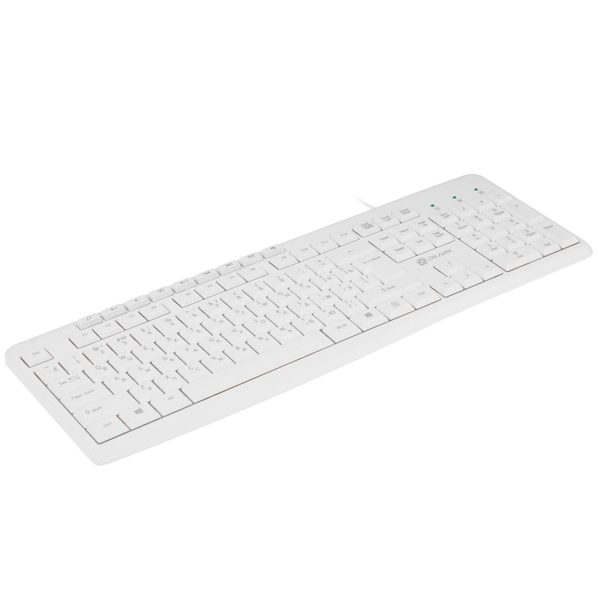 Клавиатура + мышь Оклик S650 клав:белый мышь:белый USB Multimedia (1875257)