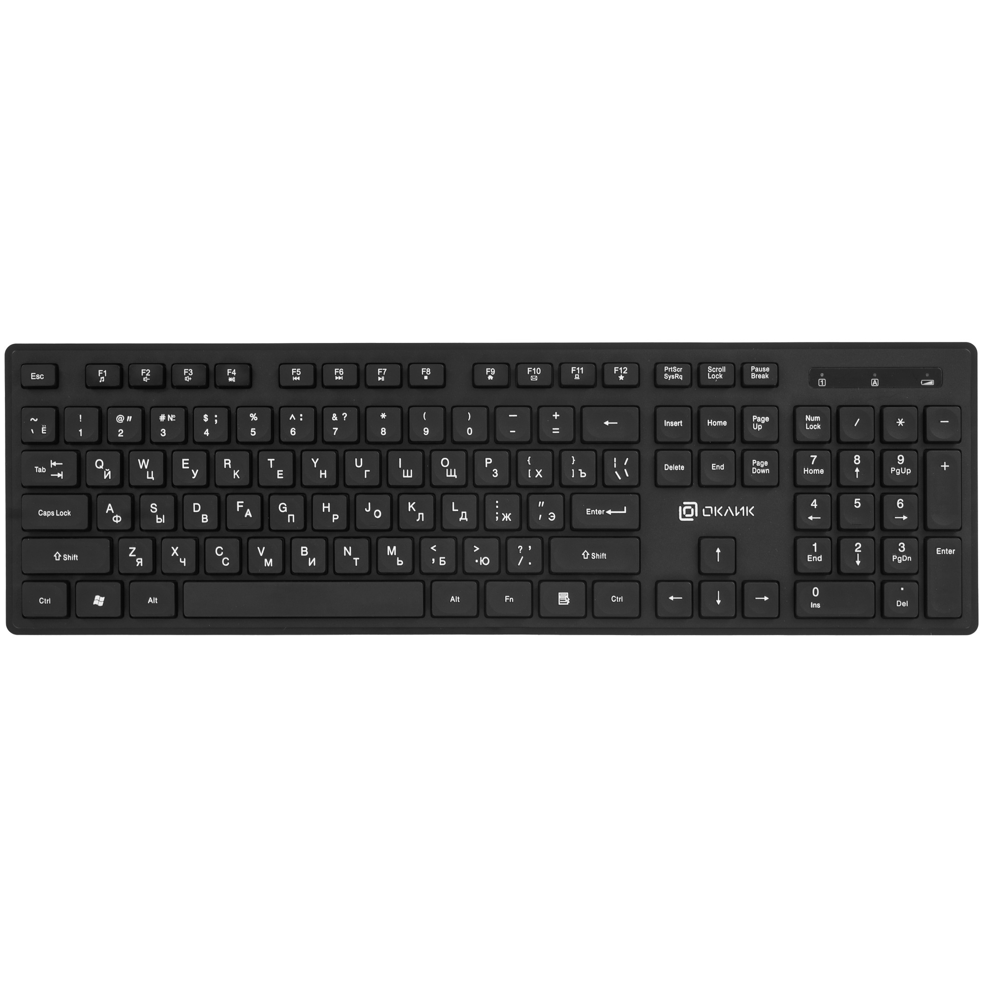 Клавиатура + мышь Оклик S255W клав:черный мышь:черный USB беспроводная Multimedia (1909361)