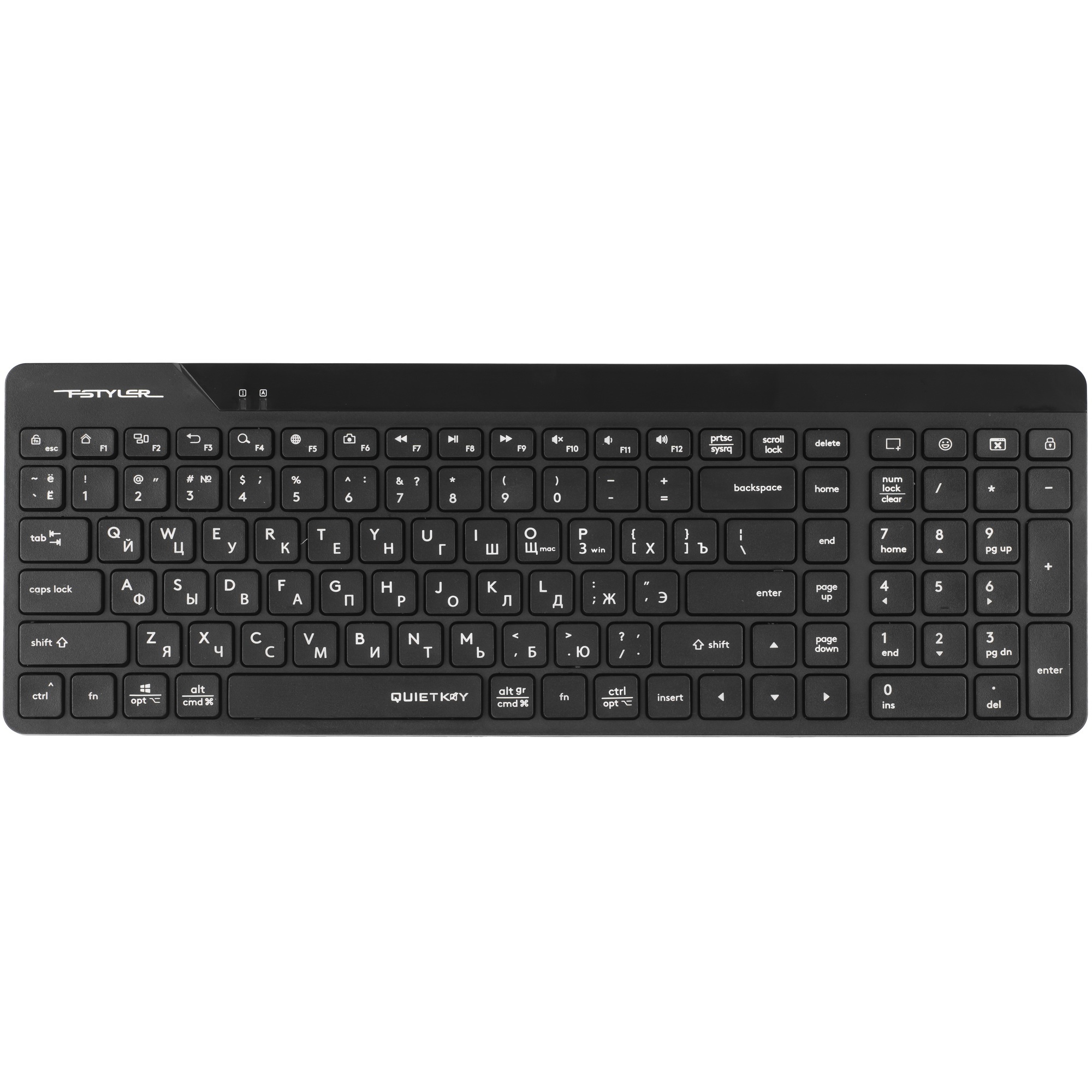 Клавиатура + мышь A4Tech Fstyler FG2400 Air2 клав:черный мышь:черный USB беспроводная slim (FG2400 A