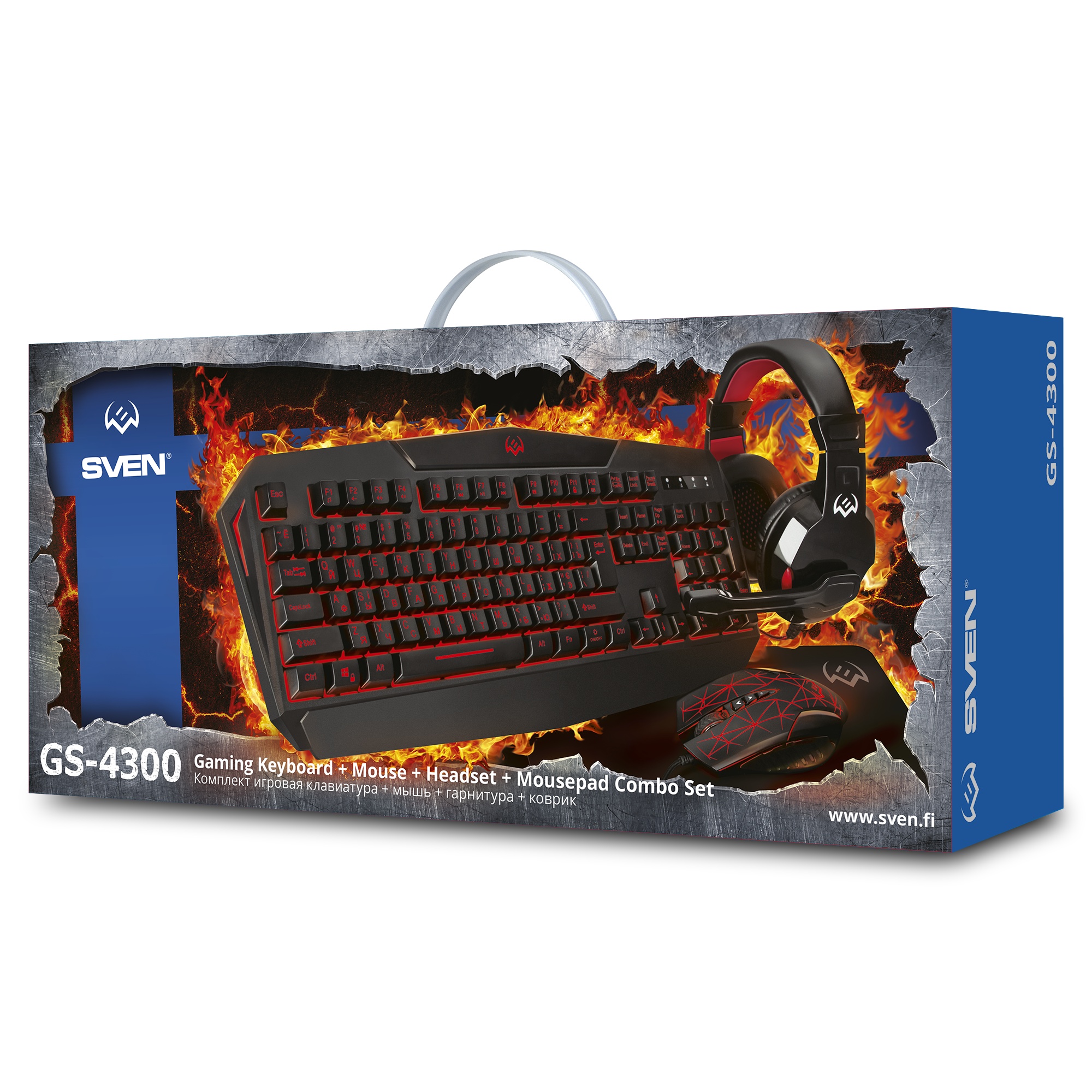 Игровой набор SVEN GS-4300 клавиатура+мышь+гарнитура+коврик