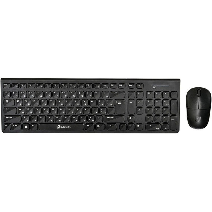 Комплект Oklick 220M клав:черный мышь:черный USB беспроводная slim Multimedia  [1062000]