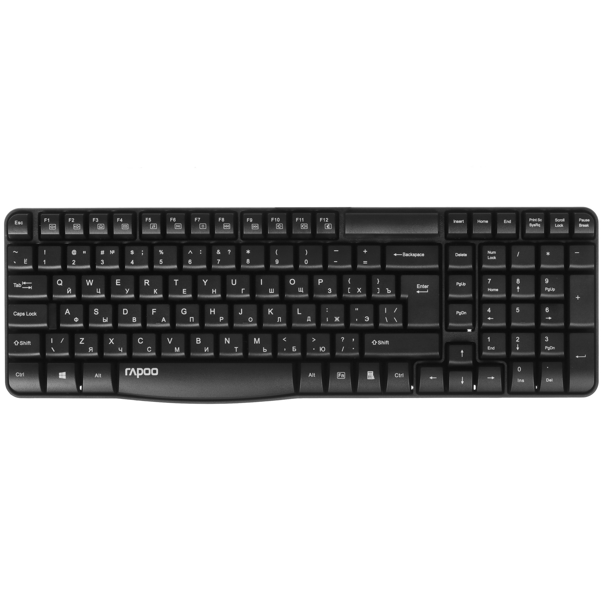 Клавиатура + мышь Rapoo X1800S клав:черный мышь:черный USB беспроводная