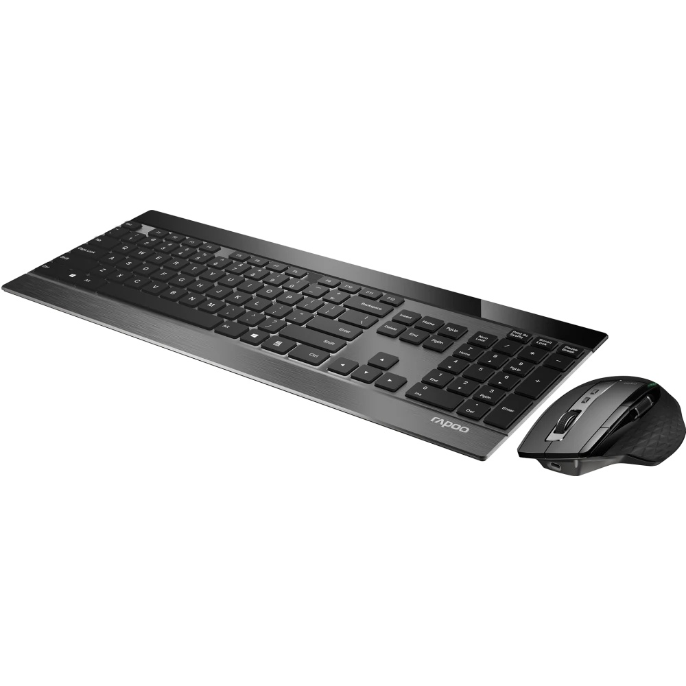 Клавиатура + мышь Rapoo 9900M BLACK клав:черный мышь:черный USB беспроводная Bluetooth/Радио slim (1