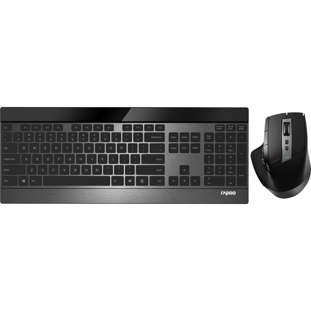 Клавиатура + мышь Rapoo 9900M BLACK клав:черный мышь:черный USB беспроводная Bluetooth/Радио slim (1