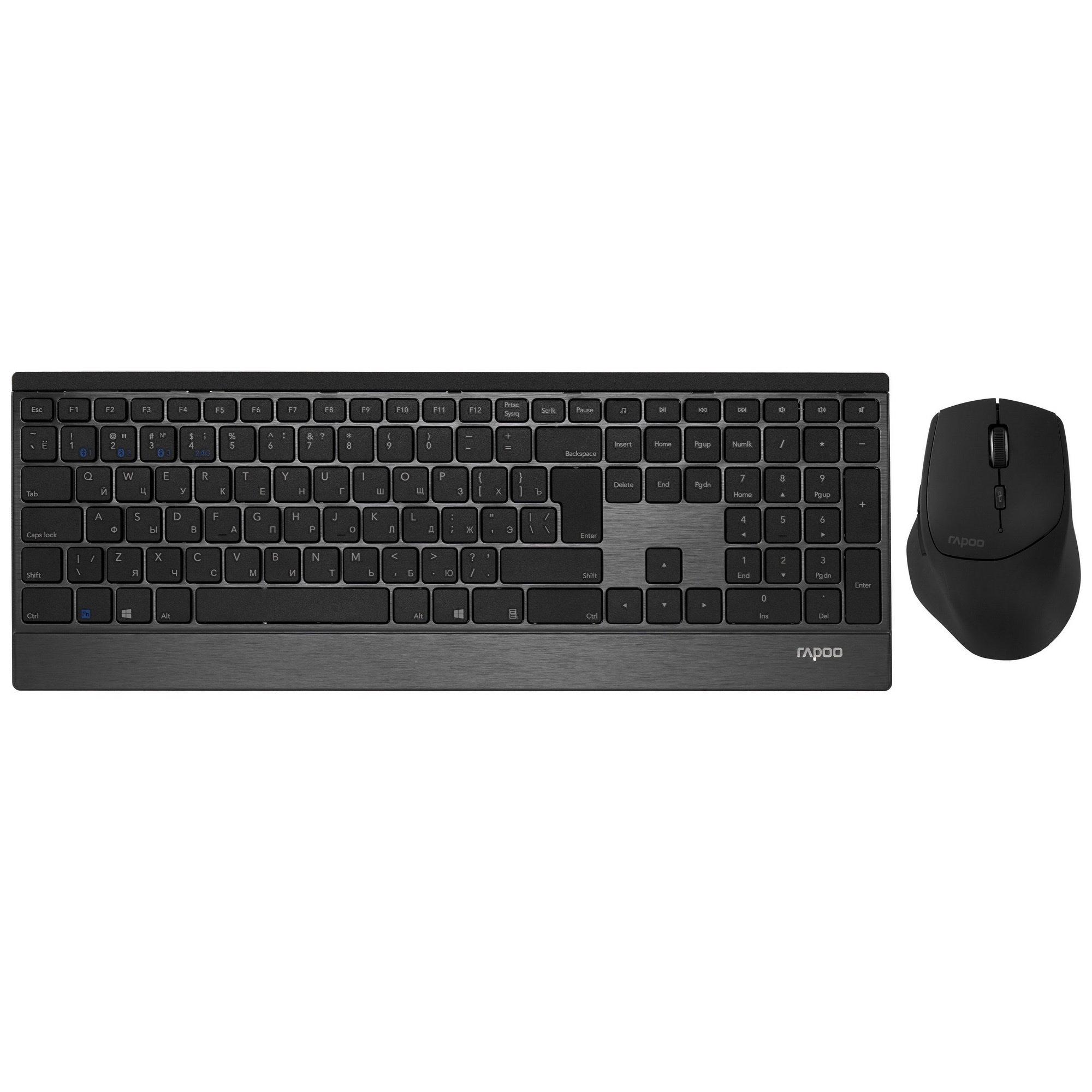 Клавиатура + мышь Rapoo 9500M клав:черный мышь:черный USB беспроводная Bluetooth/Радио slim [18892]