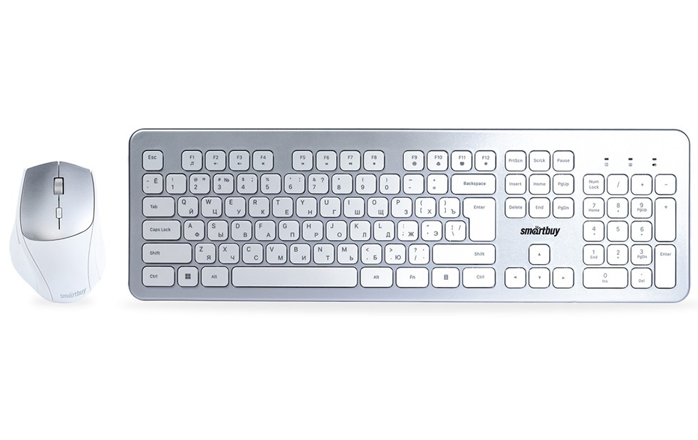 Комплект клавиатура+мышь Smartbuy (SBC-233616AG-SW) 233616AG серебристо-белый