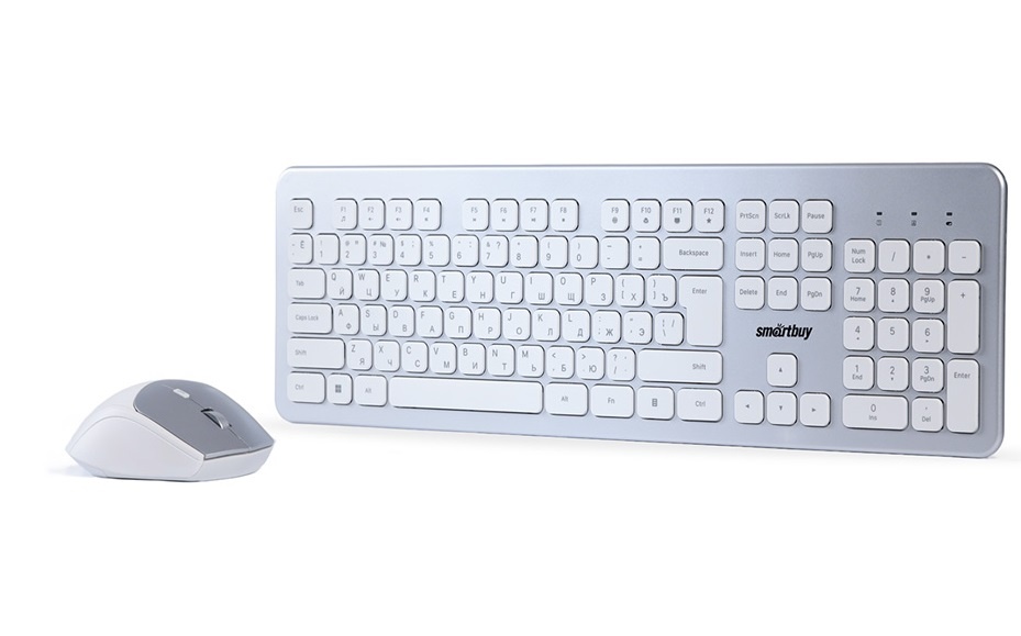 Комплект клавиатура+мышь Smartbuy (SBC-233616AG-SW) 233616AG серебристо-белый