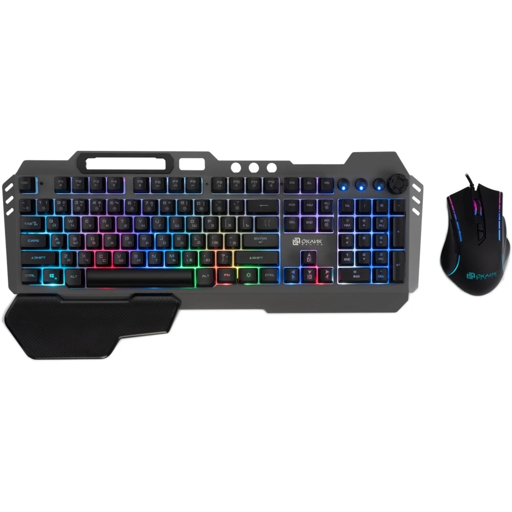 Клавиатура + мышь Оклик GMNG 700GMK клав:черный мышь:черный USB Multimedia LED