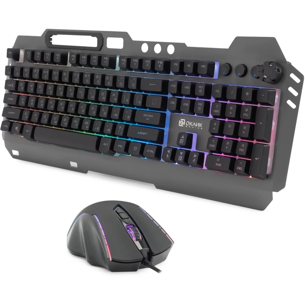 Клавиатура + мышь Оклик GMNG 700GMK клав:черный мышь:черный USB Multimedia LED