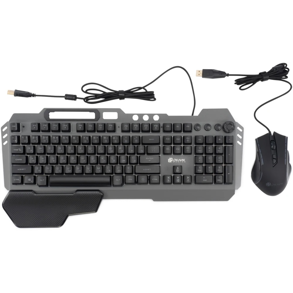 Клавиатура + мышь Оклик GMNG 700GMK клав:черный мышь:черный USB Multimedia LED