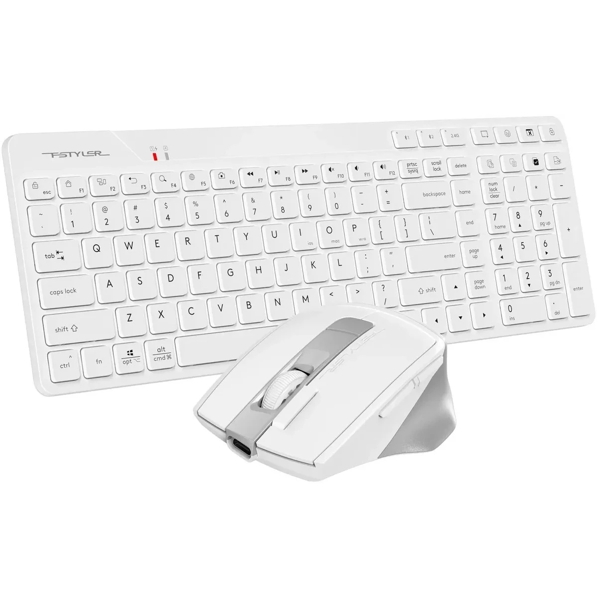 Клавиатура + мышь A4Tech Fstyler FB2800C Air2 белый клав:белый/серый мышь:белый/серый USB беспроводн