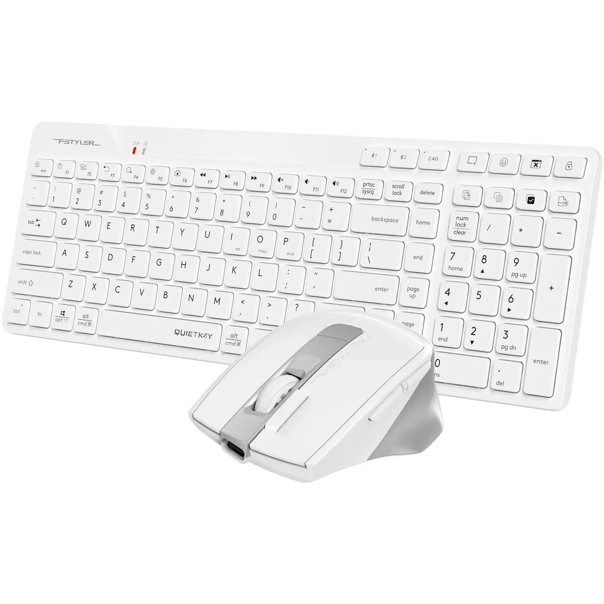 Клавиатура + мышь A4Tech Fstyler FB2800C Air2 белый клав:белый/серый мышь:белый/серый USB беспроводн