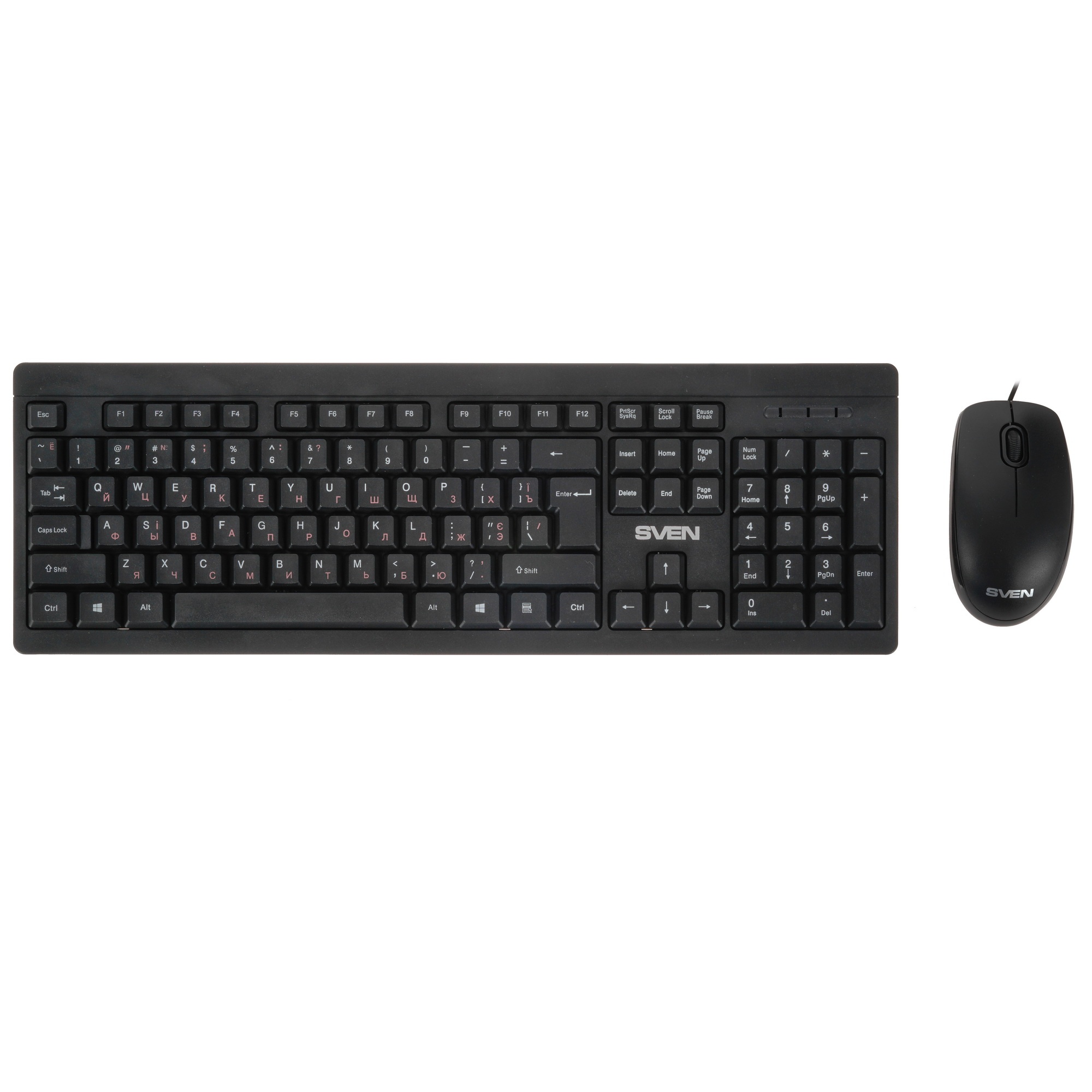 Набор SVEN KB-S320C клавиатура и мышь чёрные (USB, 105 кл, 4 кнопки, 1000 dpi)