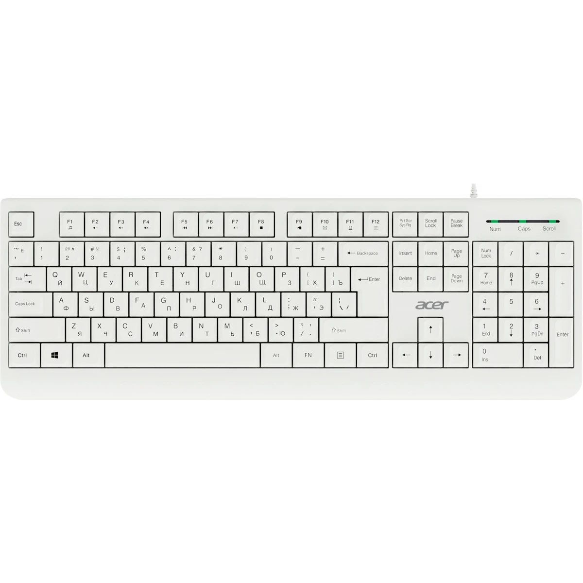 Клавиатура + мышь Acer OCC400 клав:белый мышь:белый USB (ZL.ACCCC.014)