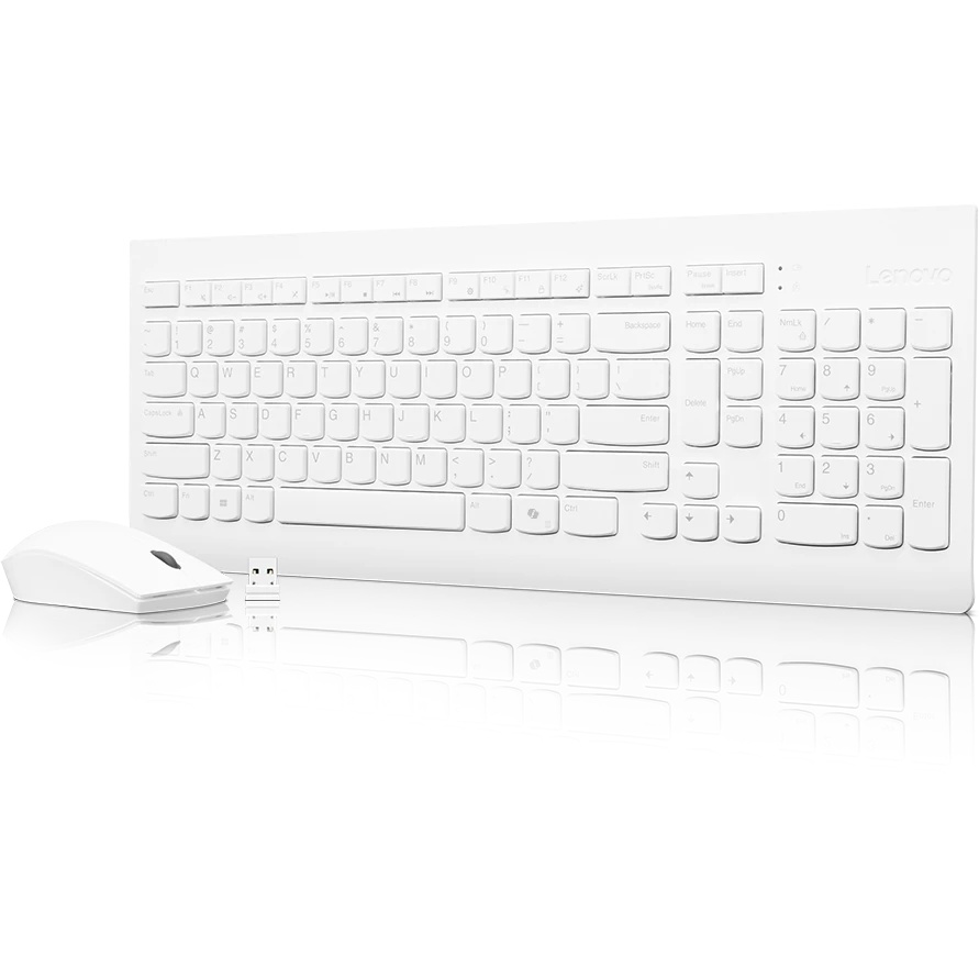 Клавиатура + мышь Lenovo 510 клав:белый мышь:белый USB беспроводная BT (GX31F38001)