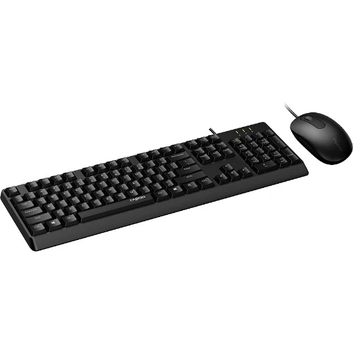 Клавиатура + мышь Rapoo X130PRO клав:черный мышь:черный, 1.5м, доп. защита от влаги