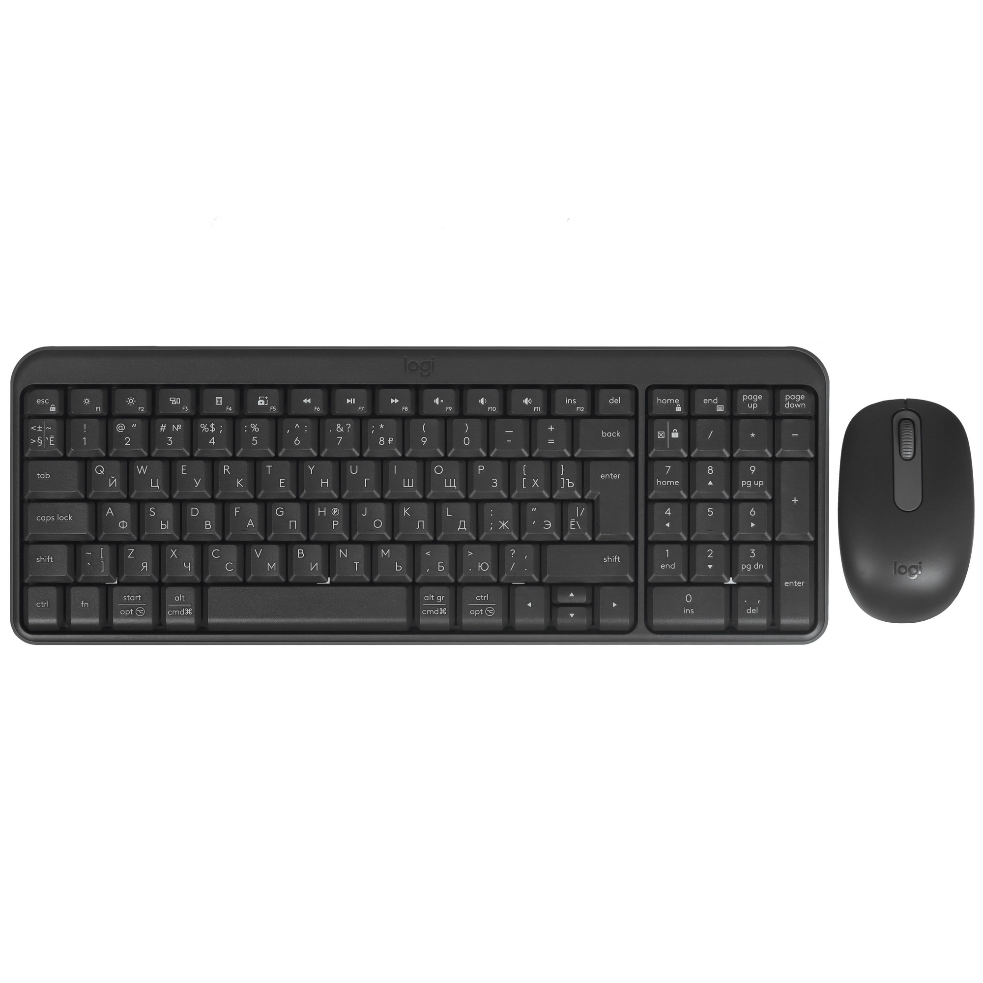 Комплект (клавиатура + мышь)/ Logitech Wireless MK250 Compact Bluetooth Wireless Combo-GRAPHITE