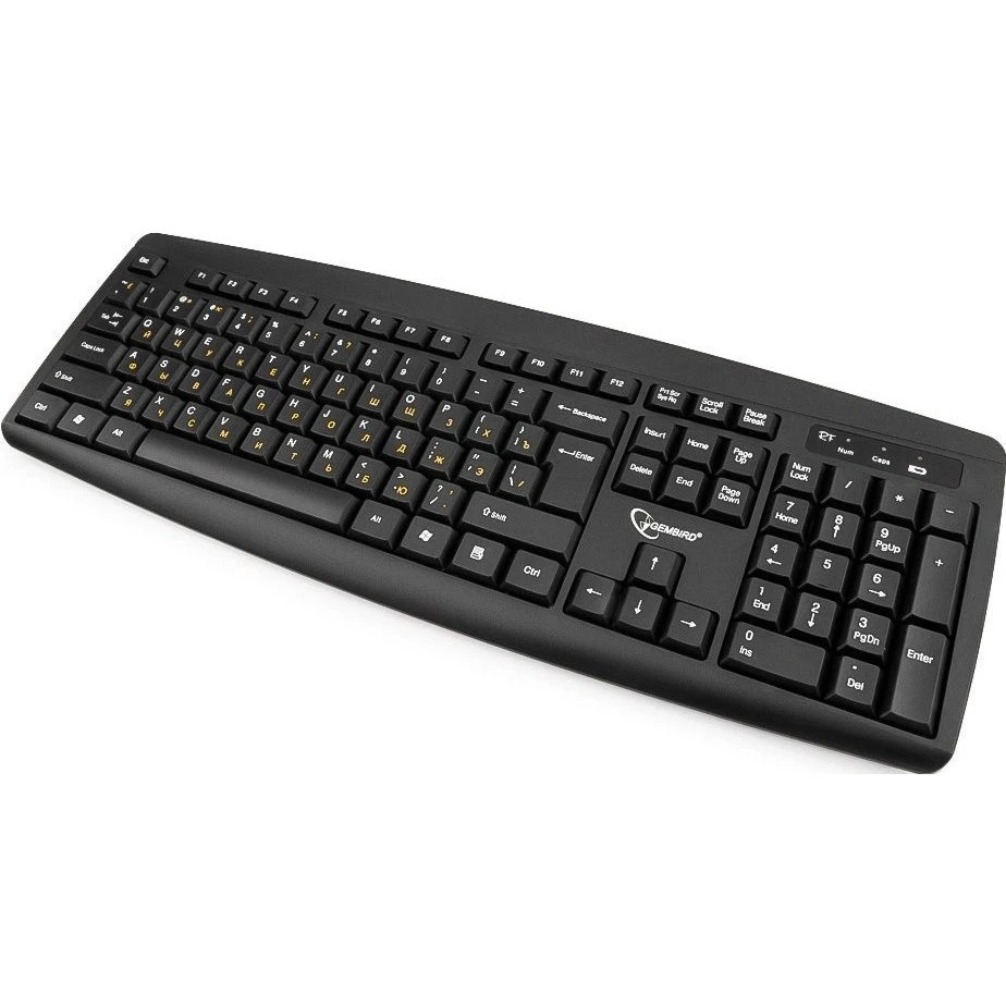 Комплект клавиатура + мышь Gembird KBS-8000 черный USB беспров. 2.4ГГц/10м, 1600DPI, мини-приемник
