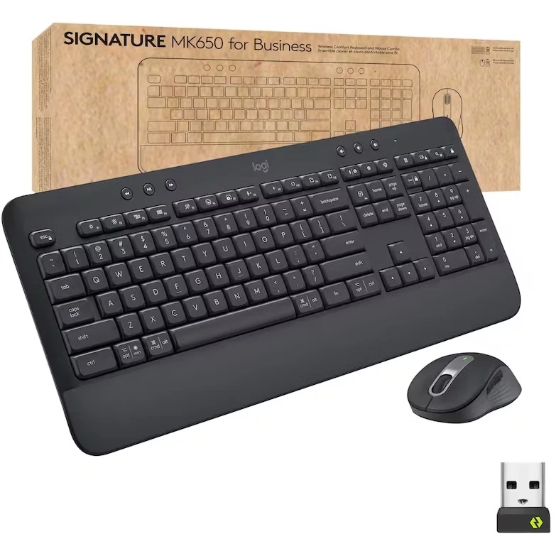 Клавиатура + мышь Logitech MK650 COMBO FOR BUSINESS клав:графитовый мышь:черный/серый USB беспроводн