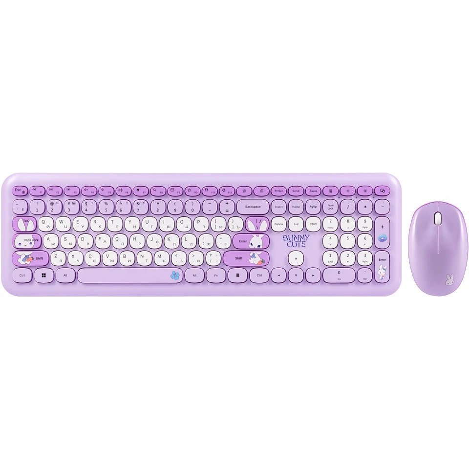 Комплект клавиатура+мышь SmartBuy (SBC666395AGB) Cute Bunny бело-сиреневый