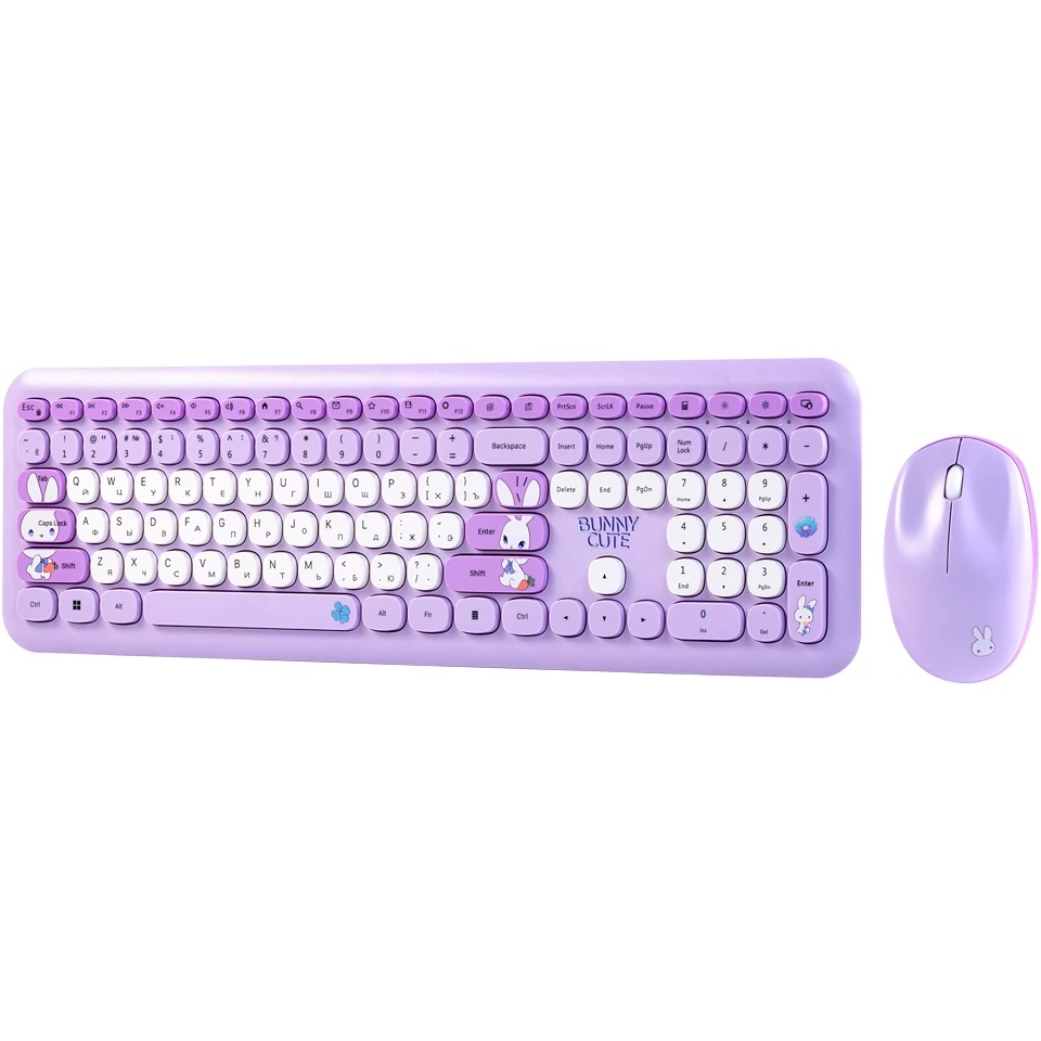 Комплект клавиатура+мышь SmartBuy (SBC666395AGB) Cute Bunny бело-сиреневый