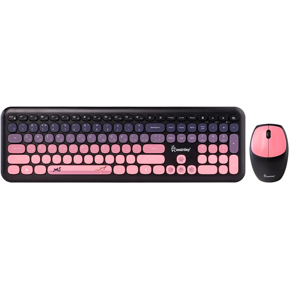 Комплект клавиатура+мышь SmartBuy (SBC-666395AG-KP) 666395 черно-розовый