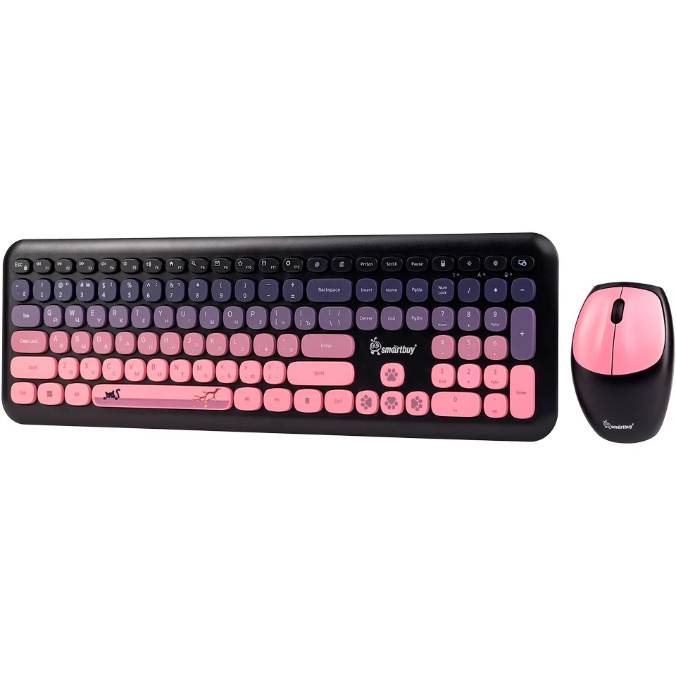 Комплект клавиатура+мышь SmartBuy (SBC-666395AG-KP) 666395 черно-розовый