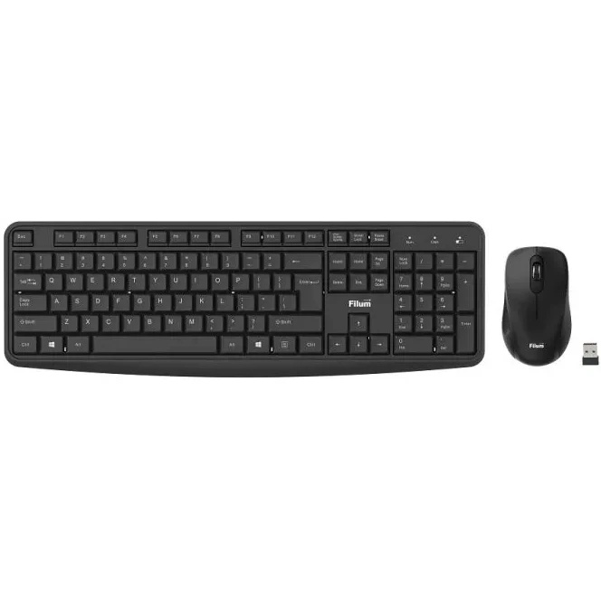 Клавиатура и мышь Wireless Filum FL-KTW05-BK мышь оптическая USB, 4 кл., DPI: 800/1200/1600, 104 кл.