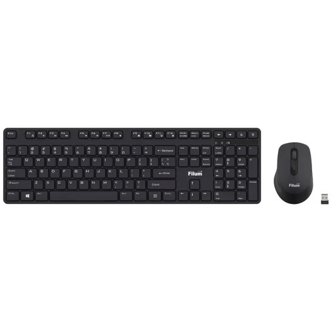 Клавиатура и мышь Wireless Filum FL-KTW15-BK мышь оптическая USB, 4 кл., DPI: 800/1200/1600, 108 кл.