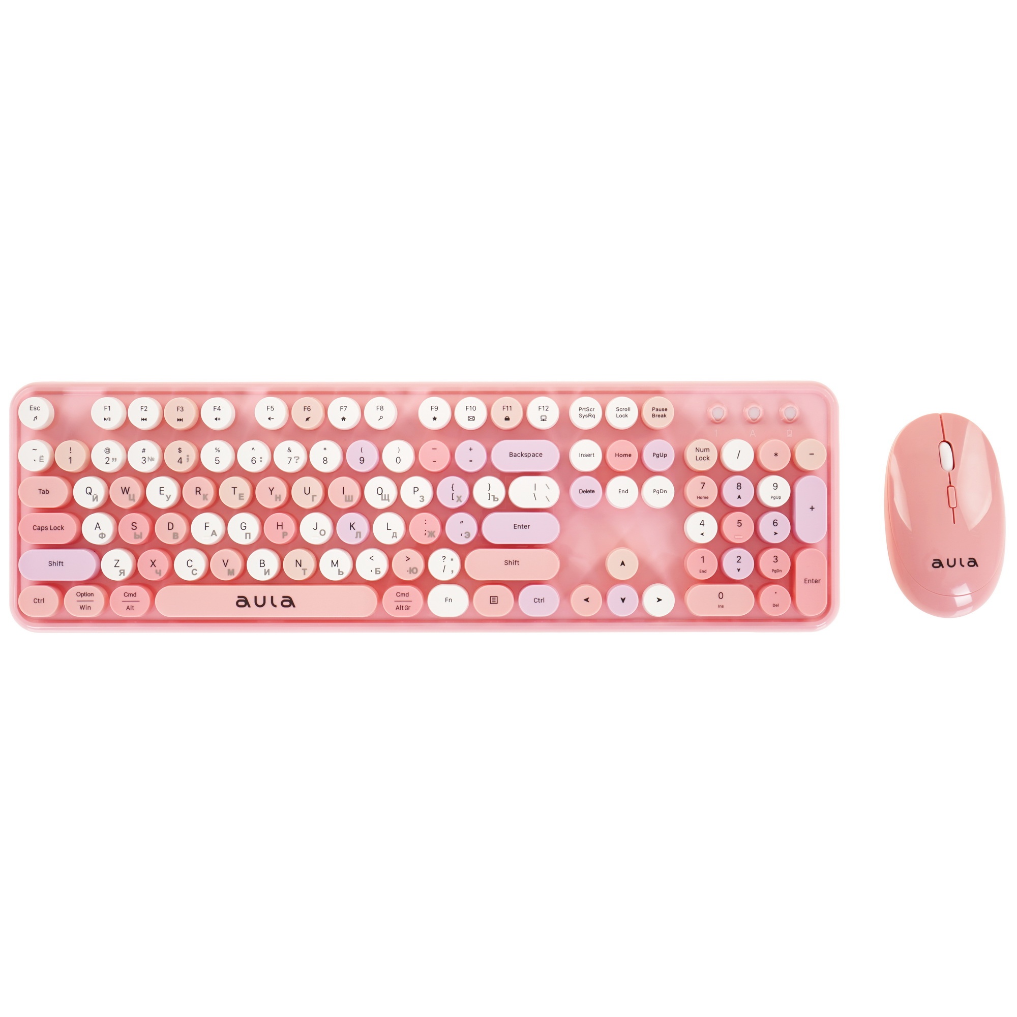 Клавиатура+мышь беспроводная AULA AC306 Pink-Colorful розовый