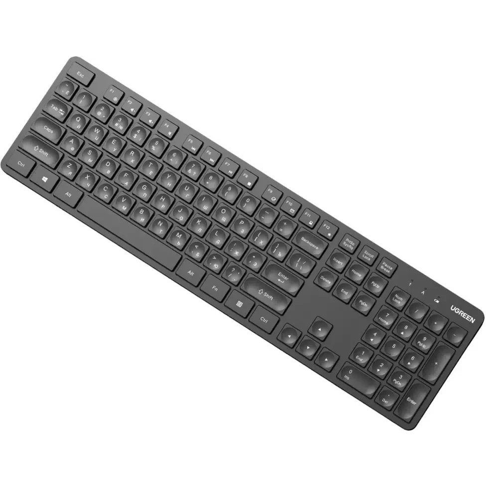 Клавиатура и мышь Wireless UGREEN MK004 2.4 GHz 15219 and 90372, цвет: черный