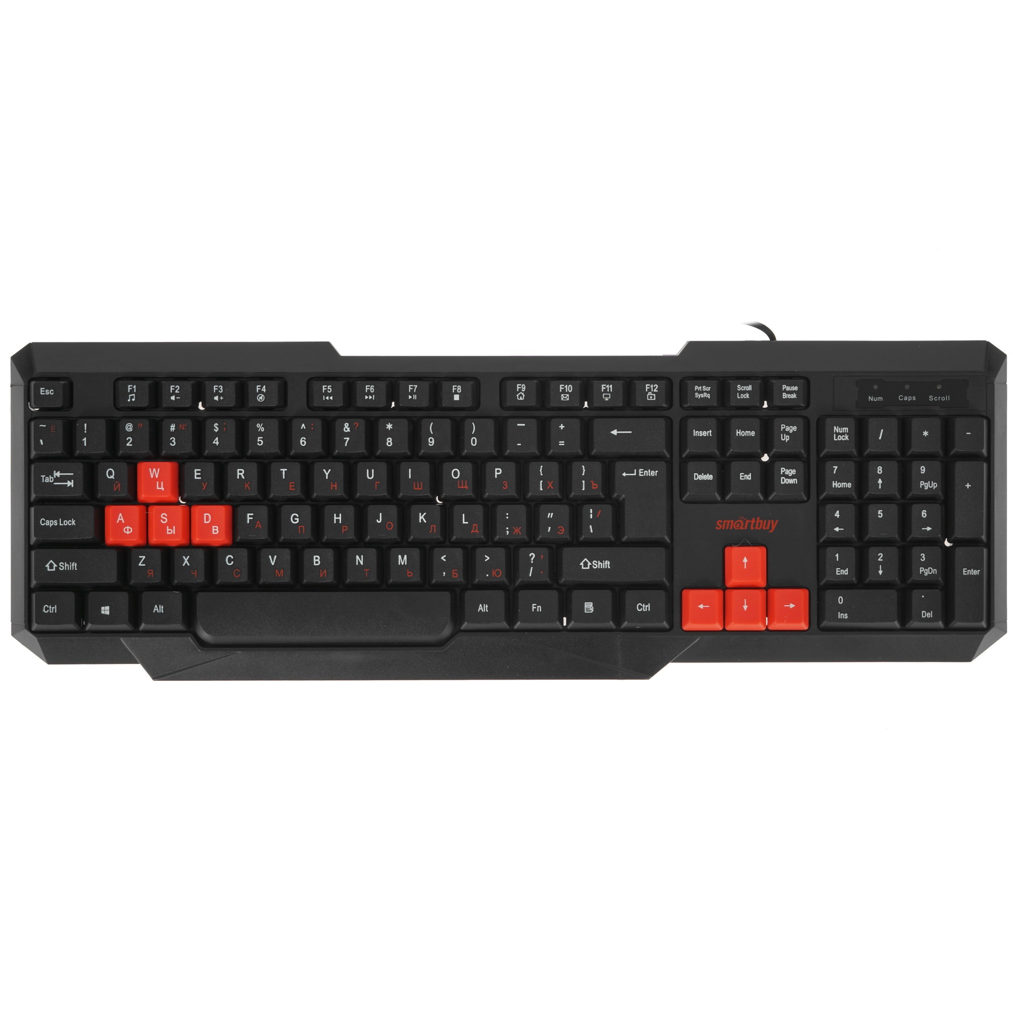 Проводной мультимедийный комплект клавиатура+мышь Smartbuy ONE черно-красный (SBC-230346-KR) /20