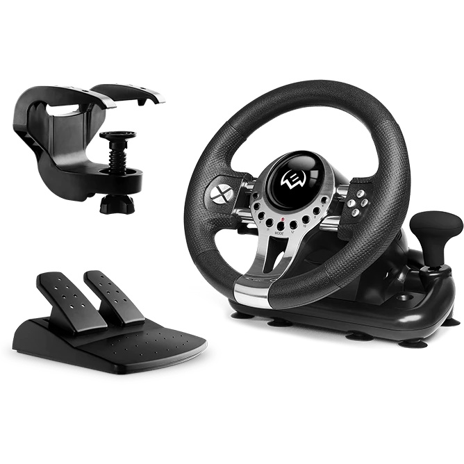 Руль SVEN GC-W700 (педали, вибро, скоба, лепестки, АКПП, D-pad, 12 кл, резин. вставки, PC/Xinput)