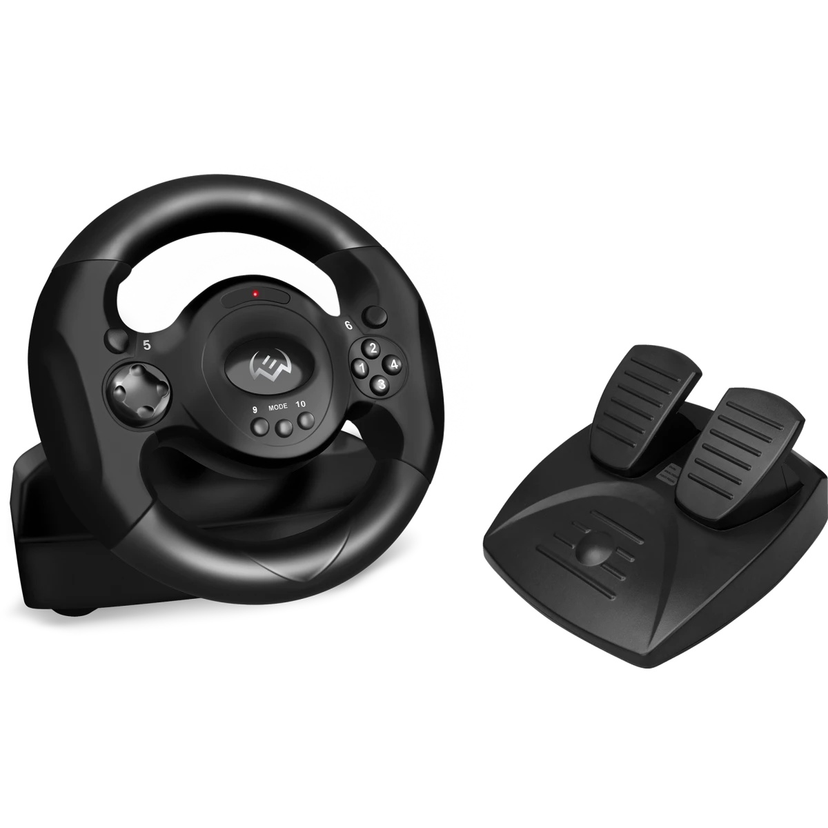 Руль SVEN GC-W300 (педали, вибро, лепестки, D-pad, 10 кл, резин. вставки, PC, цифр. и аналог.