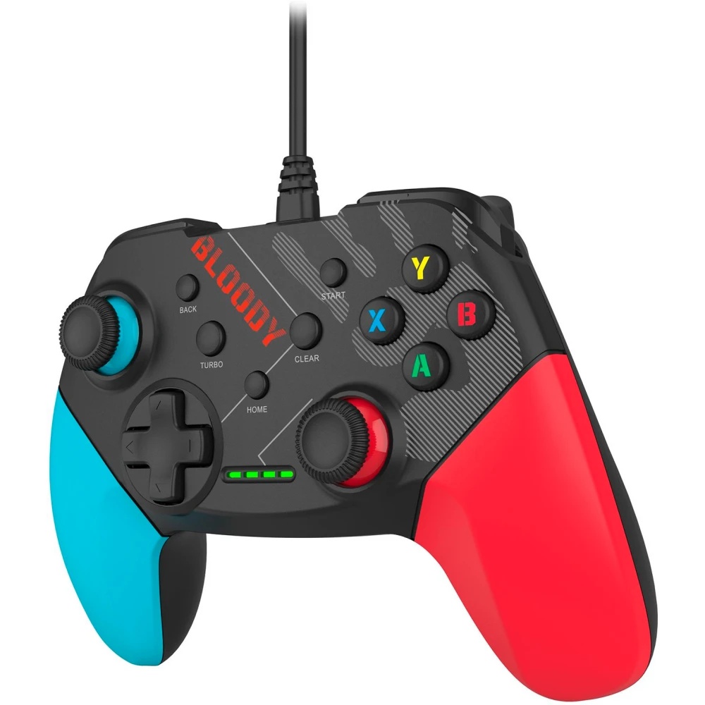 Геймпад A4Tech Bloody GP30 Sports черный/синий USB виброотдача обратная связь