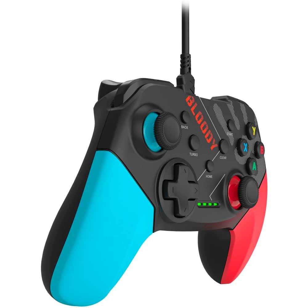 Геймпад A4Tech Bloody GP30 Sports черный/синий USB виброотдача обратная связь