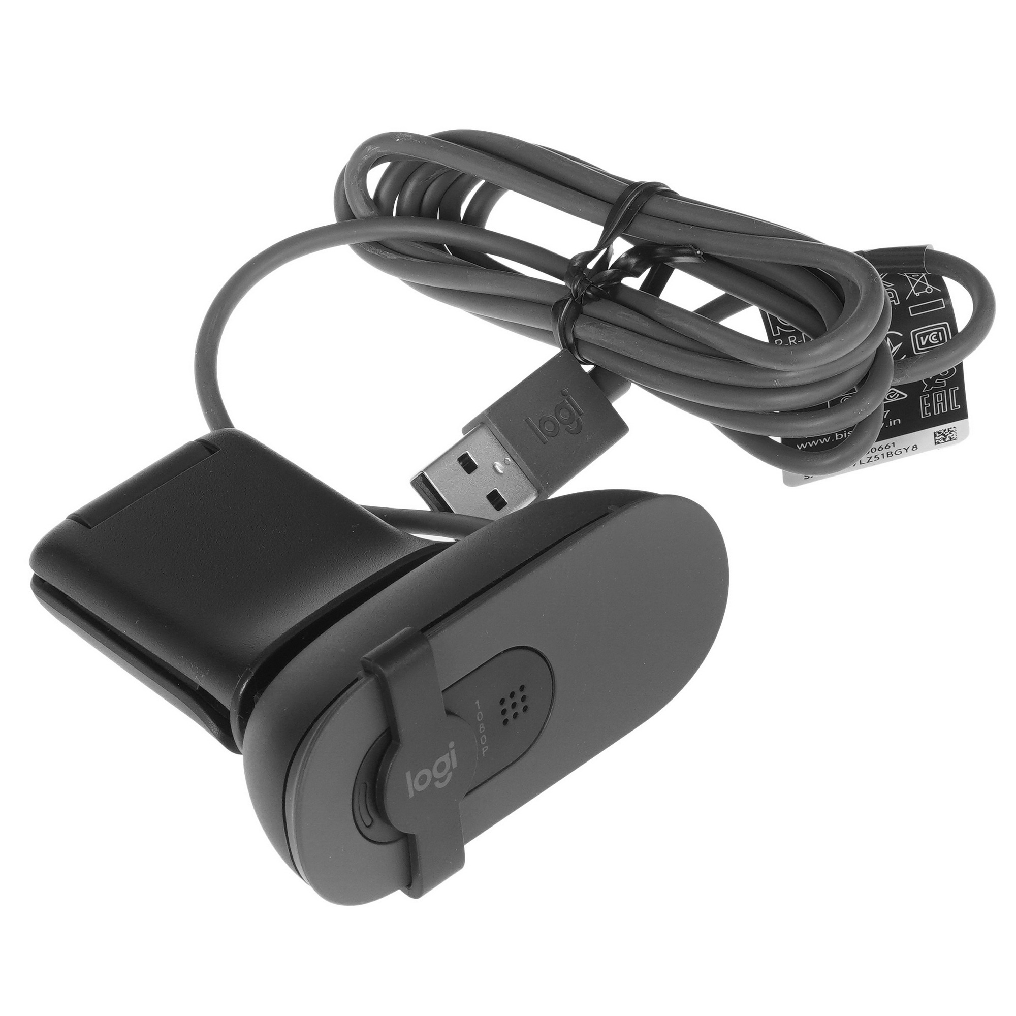 Камера Web Logitech HD Webcam Brio 90 графитовый 2Mpix (1920x1080) USB 2.0 с микрофоном (960-001581)