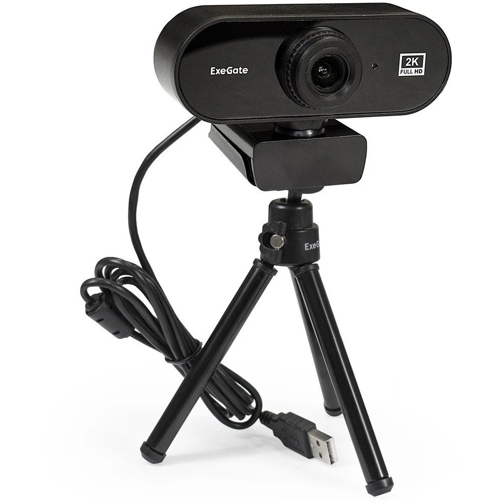 Веб-камера ExeGate EX287380RUS Stream C940 2K T-Tripod (матрица 1/3" 5Мп, 2560x1440, 30fps, 4-линзов