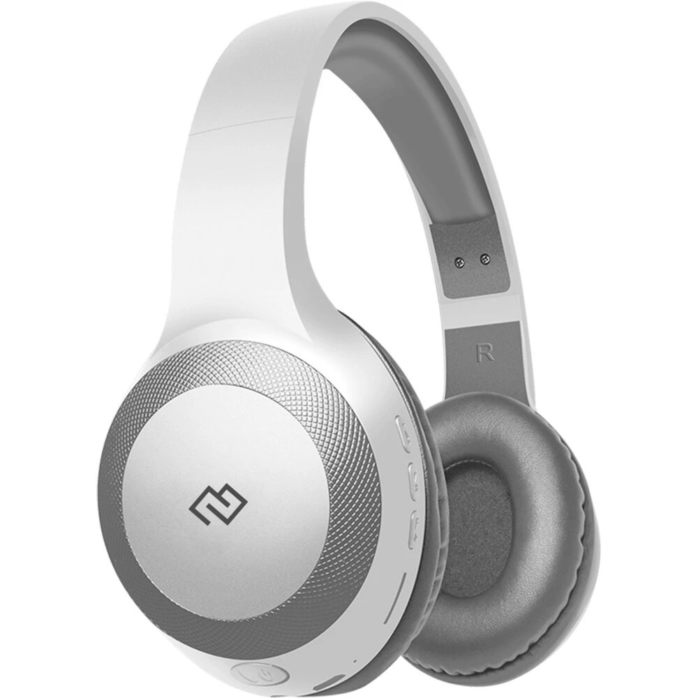 Гарнитура накладные Digma BT-15 белый/серый беспроводные bluetooth оголовье