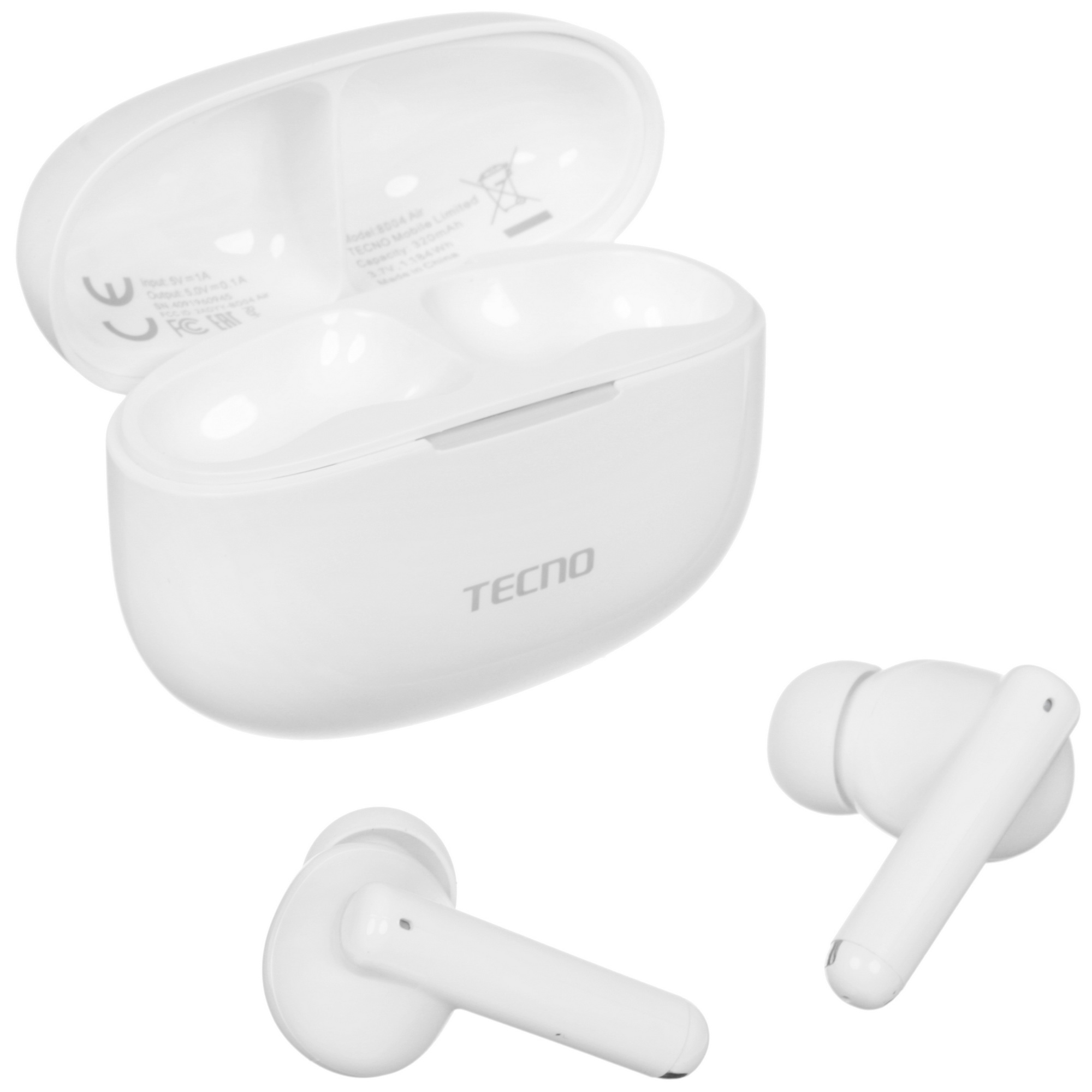 Наушники беспроводные Tecno Buds 4 BD04 Air белый