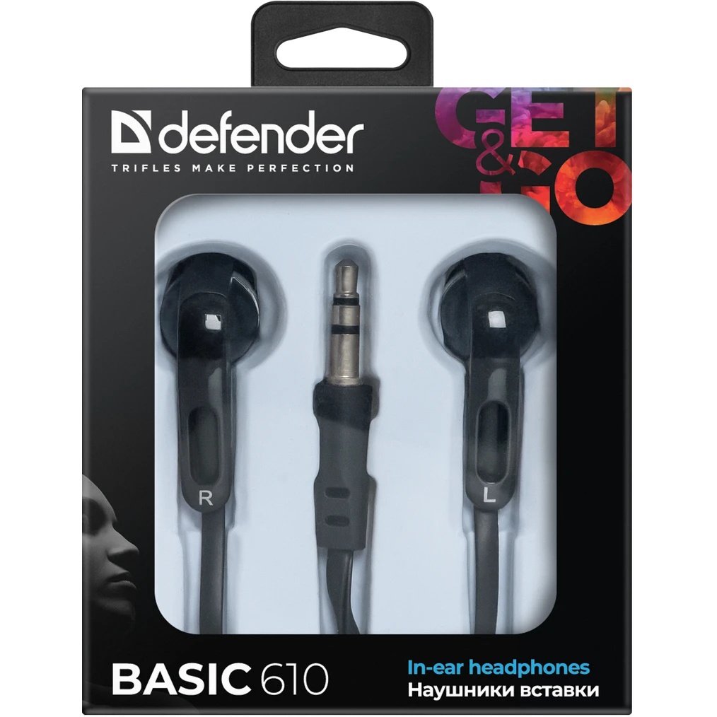 Наушники Defender Basic-610 кабель 1,1 м черный