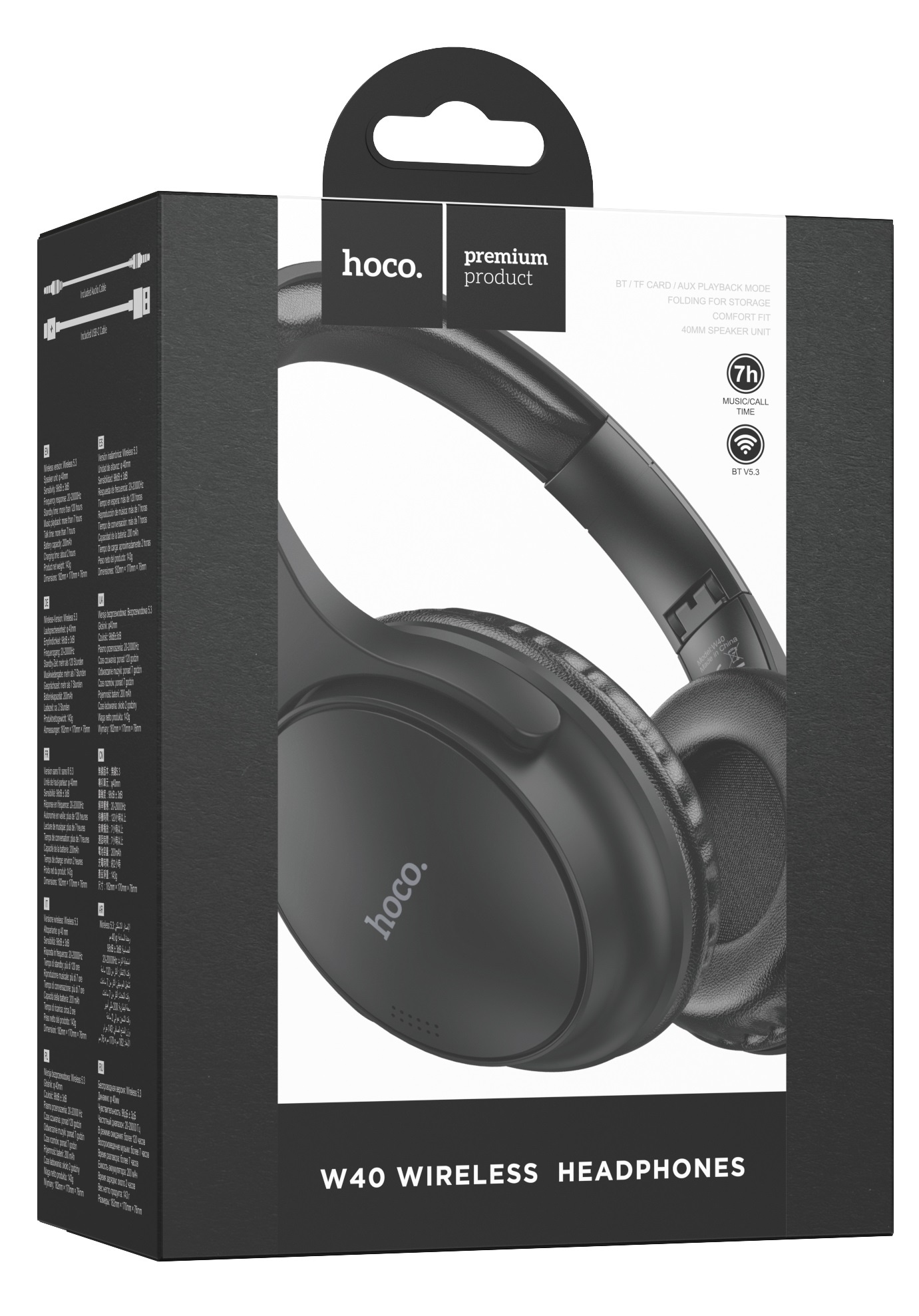 Наушники накладные Hoco Mighty W40 черный беспроводные bluetooth оголовье